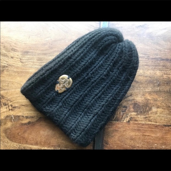 Thomas Wylde Accessories - Thomas Wylde black thick cashmere skull beanie